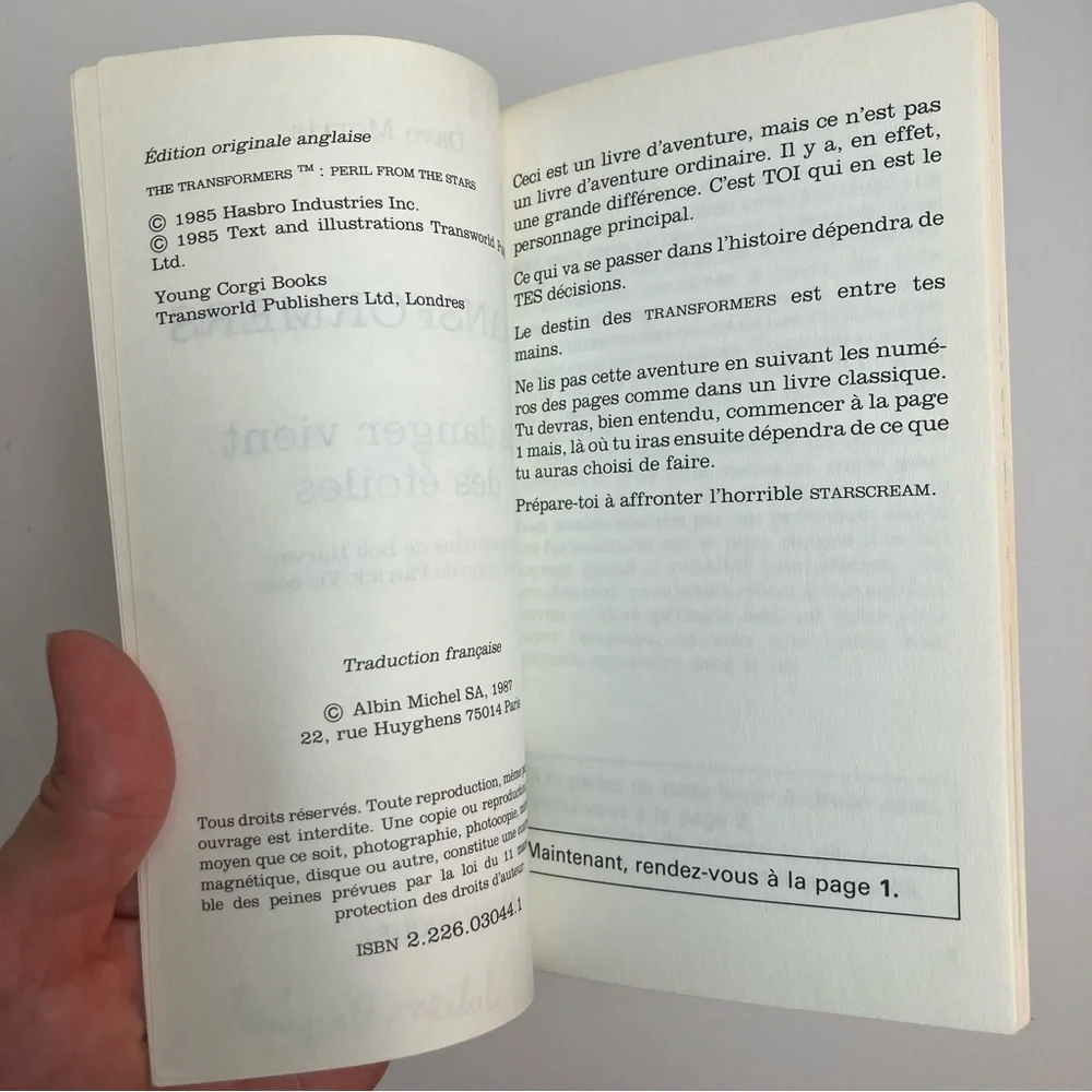 80s Vintage Transformers French Book Livre Jeu Vous êtes le héro 1980s Francais - Picture 5 of 7
